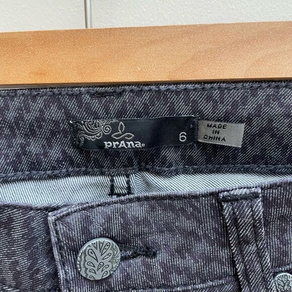 Prana Kara Skinny Jeans Womens Size 6 Gray Chevron Stretch Pockets Low Rise - Picture 5 of 13